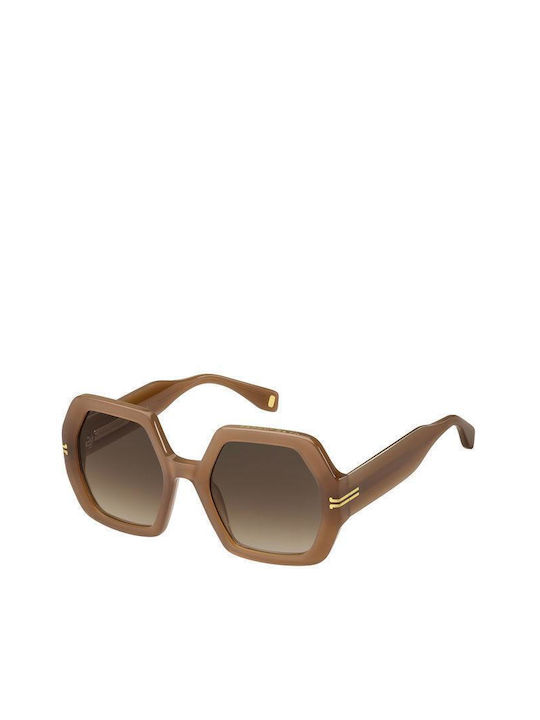 Marc Jacobs Women's Sunglasses with Beige Acetate Frame and Brown Gradient Lenses MJ 1074/S 09Q/HA