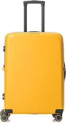 Verage Freeland Μεγάλη Βαλίτσα με ύψος 67cm Spinner σε Κίτρινο χρώμα