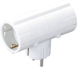 Bulle 2-Outlet T-Shaped Wall Plug White
