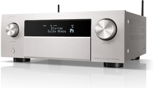 Denon AVC-X4800H Ραδιοενισχυτής Home Cinema 4K/8K 11.2 Καναλιών 125W/8Ω 165W/6Ω με HDR και Dolby Atmos Ασημί