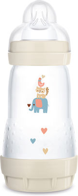 Mam Plastic Bottle Anti-Colic with Silicone Nipple for 2+ months Beige Animals 260ml 1pcs