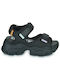 Buffalo Binary Damen Flache Sandalen Sportlich in Schwarz Farbe