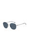 Boss Herren Sonnenbrille mit Silber Metall Gestell und Blau Linse BOSS 1471/F/SK 6LB/KU