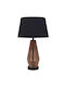 Fylliana Metal Table Lamp for Socket E27 LED with Black Shade and Gold Base