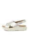Dashlite Wish Leather Women's Flat Sandals Silver Metallic