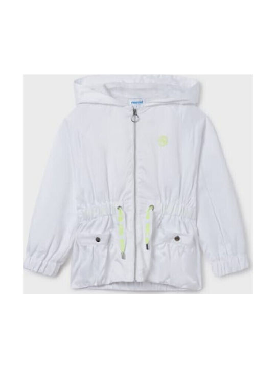 Mayoral Kids Parka Short Windproof with Hood White