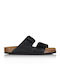 Tamaris Leather Women's Flat Sandals in Black Color