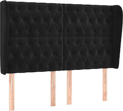 vidaXL Fabric Bed Headboard Black 147x128cm