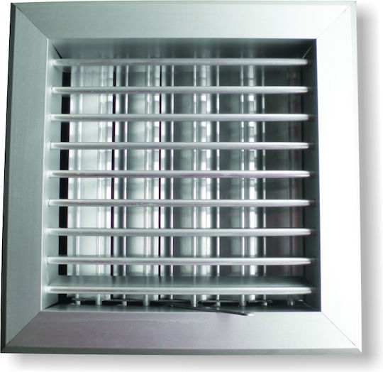 Karkon Square Fireplace Air Shutter Silver PAL-2020 TRP 20x20cm