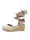 Bella Women's Fabric Platform Espadrilles Ecru