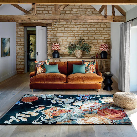 Brink & Campman Stapleton Park Lucrat manual Covor Rectangular Din lână 45318 Navy / Burnt Orange