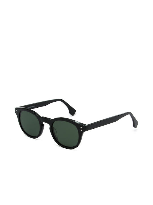Infinity Sunglasses with Black Plastic Frame and Green Polarized Lens INS027 C1