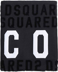 Dsquared2 Be Icon Πετσέτα Θαλάσσης Μαύρη 180x100εκ.