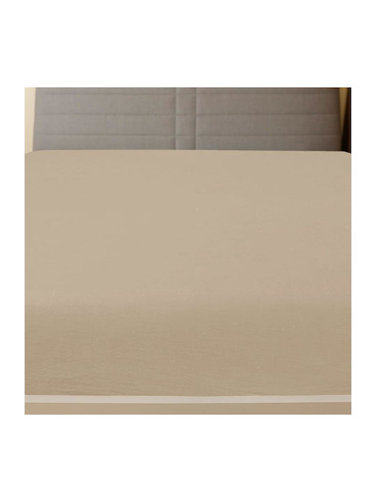 vidaXL Σεντόνι King Size με Λάστιχο 180x200εκ. Taupe