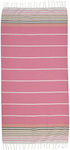 Inart Pestemal Beach Pareo with Fringes Pink 180x90cm