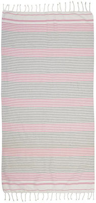 Inart Pestemal Beach Towel Pareo Pink with Fringes 180x90cm.