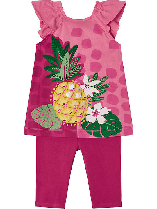 Kinder-Set mit Leggings Sommer 2Stück Fuchsie