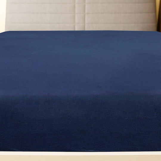 vidaXL Sheet Double with Elastic 140x200cm. Blue
