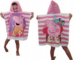 Kinder Strandponcho Peppa Schwein Rosa 110 x 55cm.