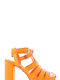 Carrano Women's Sandals with Chunky High Heel In Orange Colour