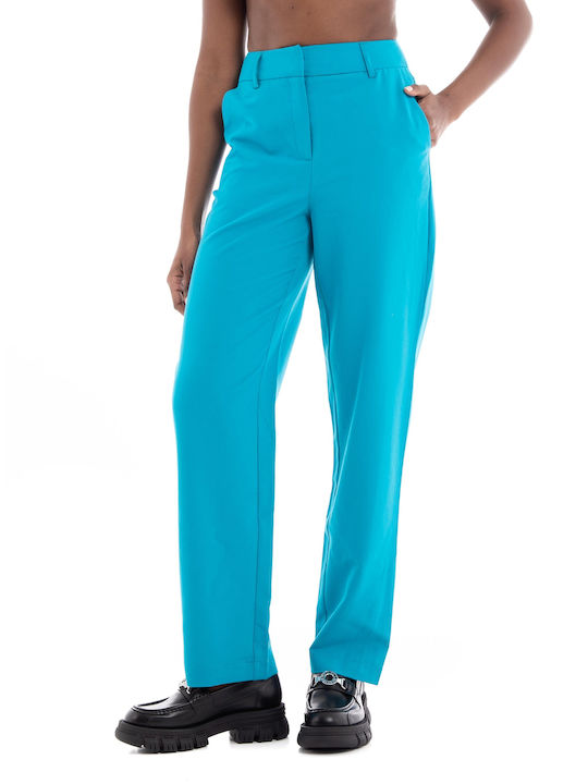 Vero Moda Women's Chino Trousers in Straight Line Sky Blue