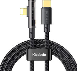 Mcdodo Winkel (90°) / Geflochten USB-C zu Lightning Kabel 36W Schwarz 1.8m (CA-3391)