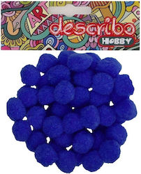 Describo Pom Pom Handwerk Blau Set 50Stück