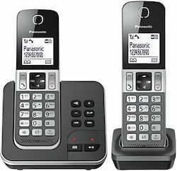 Panasonic KX-TGD322 Ασύρματο Τηλέφωνο Duo με Aνοιχτή Aκρόαση Μαύρο