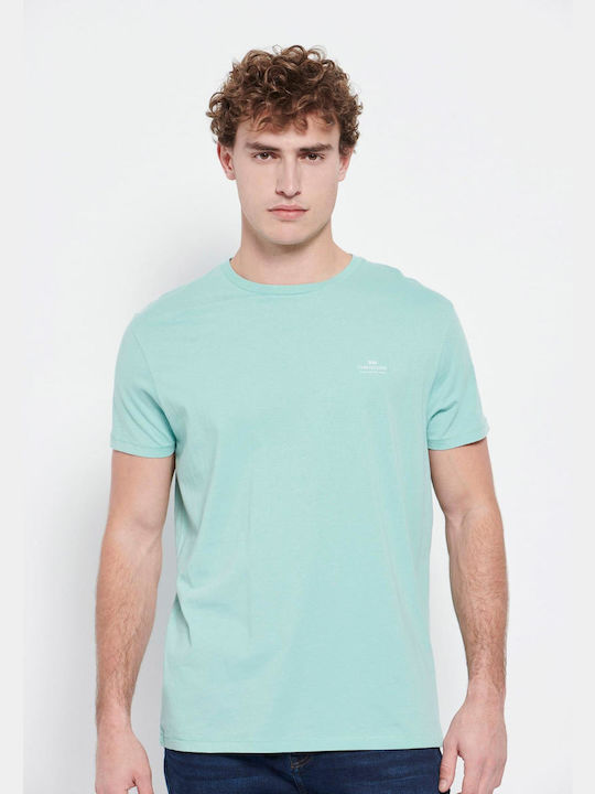 Funky Buddha T-shirt Bărbătesc cu Mânecă Scurtă Light Turquoise