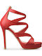 809910 Leder Sandalen Rot