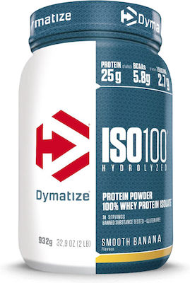 Dymatize ISO 100 Hydrolyzed Πρωτεΐνη Ορού Γάλακτος Χωρίς Γλουτένη με Γεύση Smooth Banana 932gr
