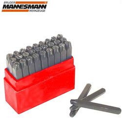 Mannesmann M-244 Хтупити Букви Комплект Ръчни Инструменти 10mm 27бр