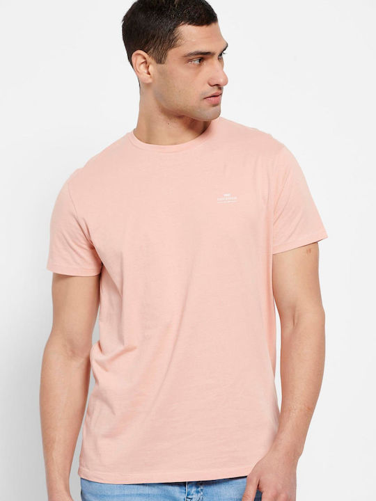 Funky Buddha Herren T-Shirt Kurzarm Coral Pink