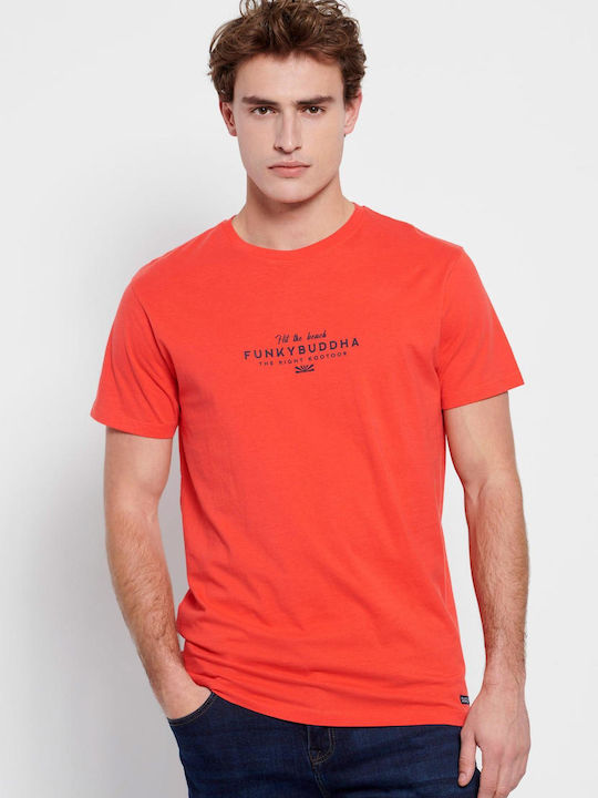 Funky Buddha T-shirt Bărbătesc cu Mânecă Scurtă RED