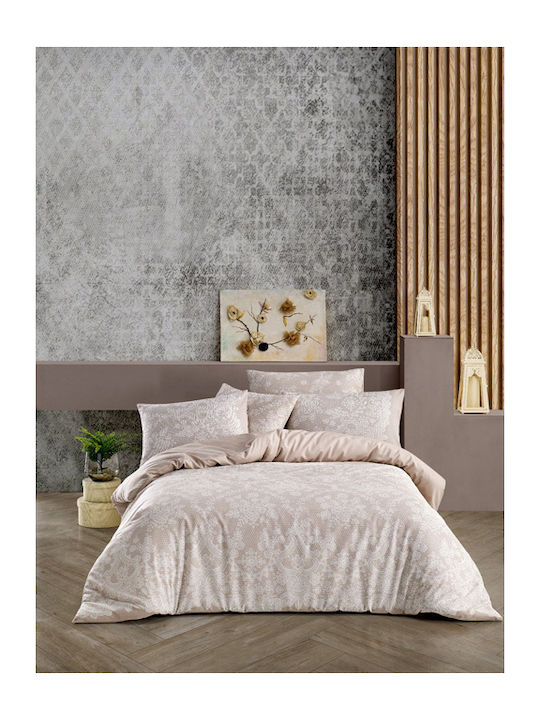 Mc Decor Duvet Cover Set Cotton Single with Pillowcase 160x240 Ayla Beige