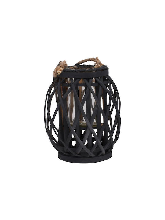 Fylliana Lantern Bamboo Tabletop Black 19x19x34εκ. 1τμχ