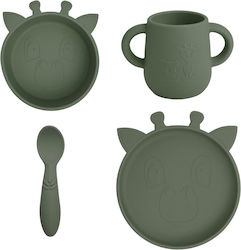 Nuuroo Feeding Set Giraf made of Silicone Green...