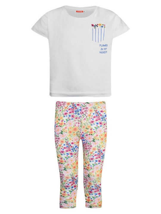 Energiers Kids Set with Leggings Summer 2pcs White