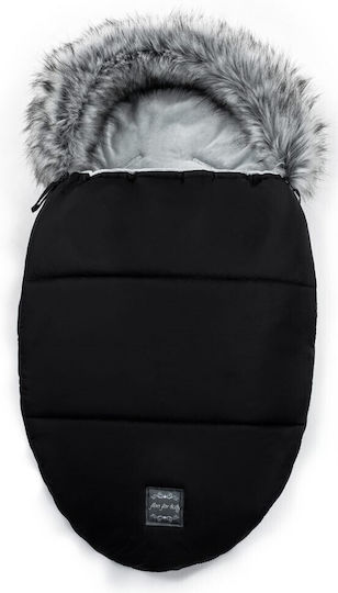 Beboulino Egg Ποδόσακος Καροτσιού Μαύρος με Fleece Επένδυση 90x50εκ.