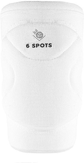 6 Spots 6SPHU1W Adults Volleyball Knee Pads White