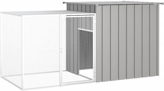 vidaXL Poultry Coop of Galvanized Steel L2 x W0.91 x H1m