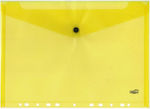 Groovy Φάκελος Διαφανής με Κουμπί Κίτρινος