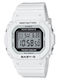 Casio Digital Herrenuhr 38mm Batterie mit Weiß Kautschukarmband