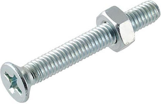 ArteLibre Μηχανόβιδα Σταυρού Γαλβανιζέ DIN 963 με Διάμετρο M6 και Μήκος 40mm
