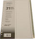 Groovy Paper Dividers for Documents A4 with Holes 31pcs