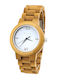 Daponte Women's Watch with Beige Wooden Bracelet
