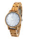 Daponte Women's Watch with Beige Wooden Bracelet