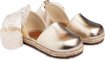 Babywalker Baptism Fabric Espadrilles Gold