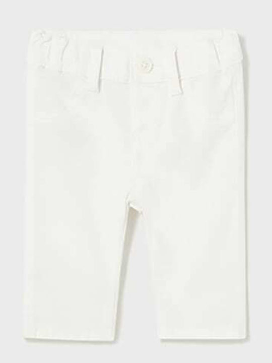 Mayoral Kids' Fabric Pants White