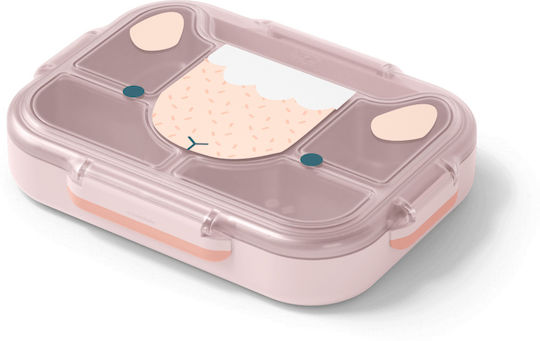 Monbento ΜΒ Wonder - Pink Sheep Πλαστικό Παιδικό Δοχείο Φαγητού 0.95lt Ροζ 28.2 x 21.4 x 5.7εκ.